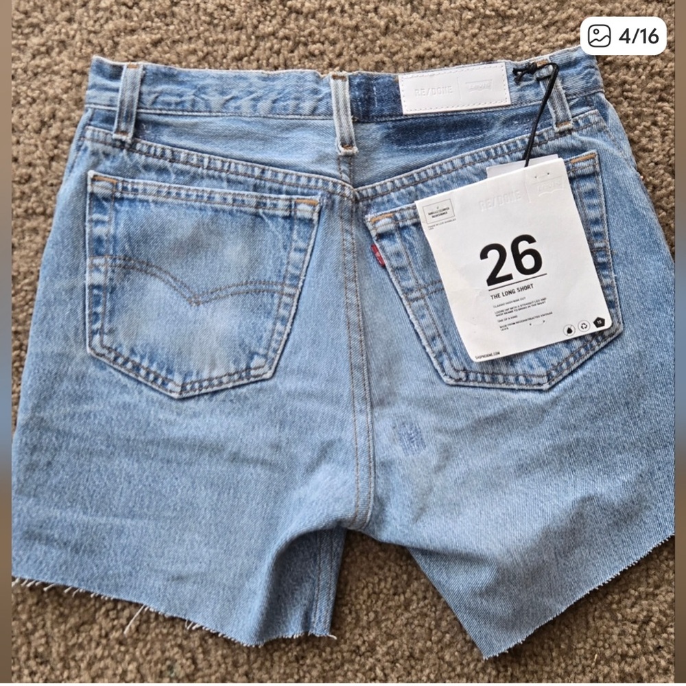 Re/Done Levi’s Women's High Rise Denim Shorts - Light Blue